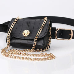 Leopard Belt Bag Mini Chain Crossbody Detachable