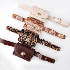 Leopard Belt Bag Mini Chain Crossbody Detachable