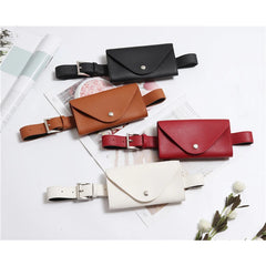 Women's PU Leather Belt Bag Fanny Pack Phone Pouch Small Chest Shoulder Bag