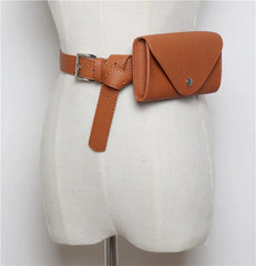 Women's PU Leather Belt Bag Fanny Pack Phone Pouch Small Chest Shoulder Bag