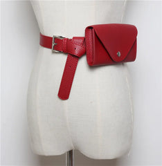 Women's PU Leather Belt Bag Fanny Pack Phone Pouch Small Chest Shoulder Bag