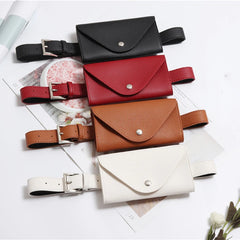 Women's PU Leather Belt Bag Fanny Pack Phone Pouch Small Chest Shoulder Bag