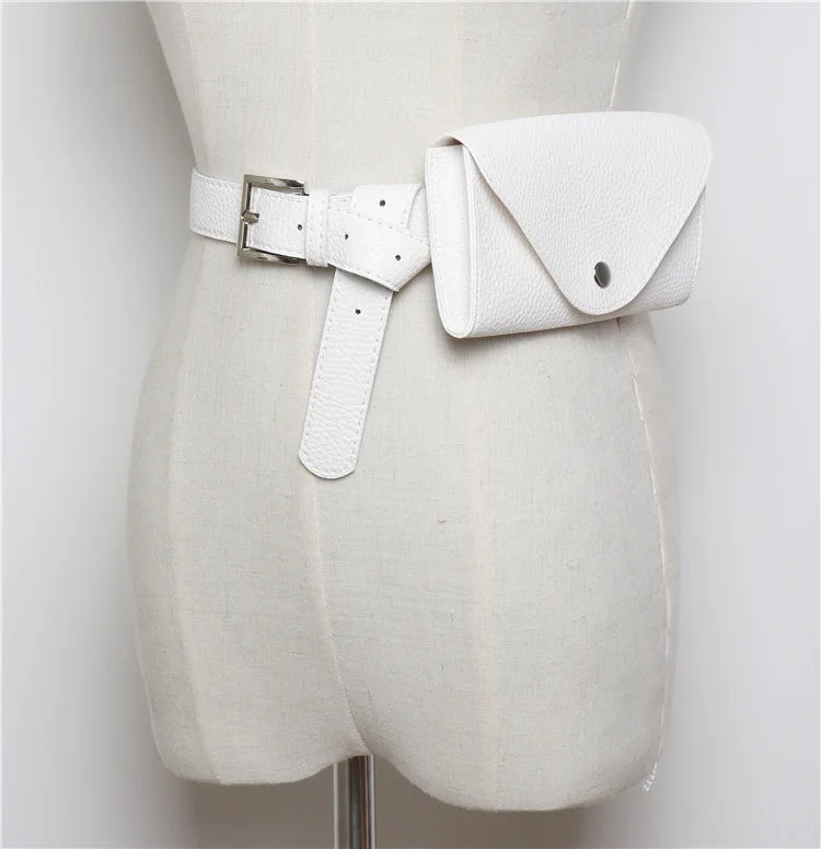 Women's PU Leather Belt Bag Fanny Pack Phone Pouch Small Chest Shoulder Bag