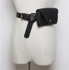 Women's PU Leather Belt Bag Fanny Pack Phone Pouch Small Chest Shoulder Bag