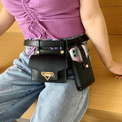 Women's Leather Waist Bag Tactical Fanny Pack Crossbody Chest Bag