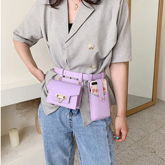 Women's Leather Waist Bag Tactical Fanny Pack Crossbody Chest Bag