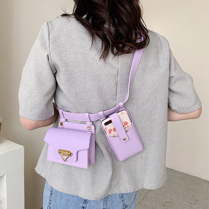Women's Leather Waist Bag Tactical Fanny Pack Crossbody Chest Bag