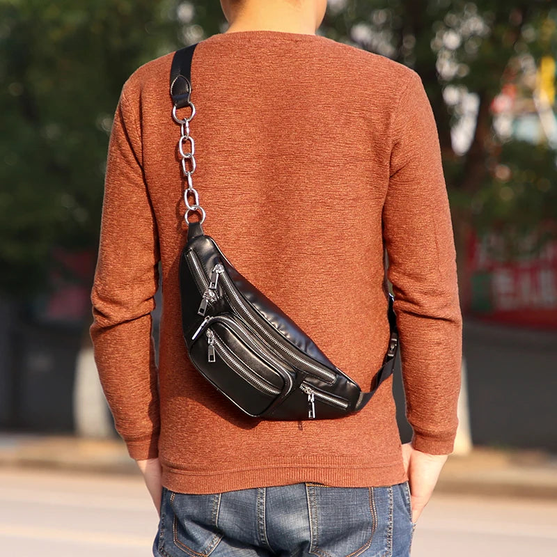 Women's Belt Waist Bag Women Waist Pack Cell Phone Mini Solid Pu Leather Handbag