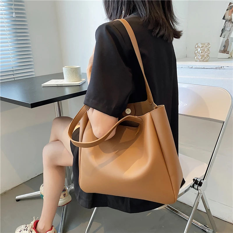 Women's Big Handbags Large Capacity PU Leather Tote Bag