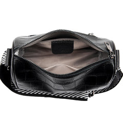 Plaid Shoulder Bag Soft Leather Crossbody Handbag for Women