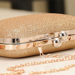 Women's Bling Evening Party Handbag Wedding Ball Clutch Bag with Chain