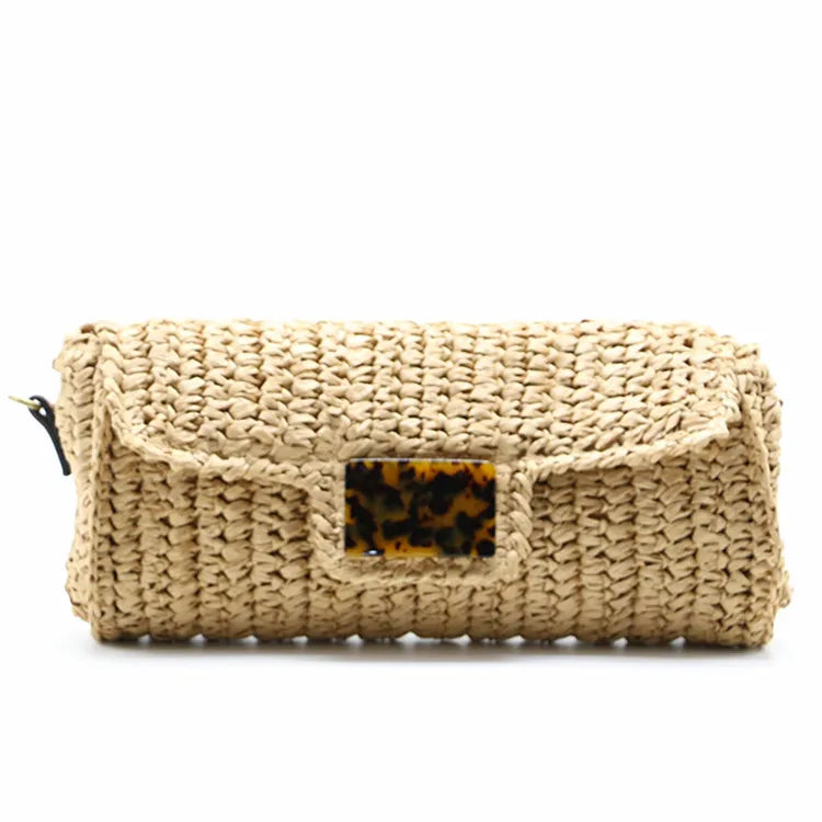 Women's Boho Crossbody Bag Straw Woven Shoulder Messenger Bag