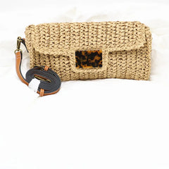 Women's Boho Crossbody Bag Straw Woven Shoulder Messenger Bag