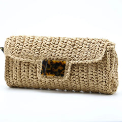 Women's Boho Crossbody Bag Straw Woven Shoulder Messenger Bag