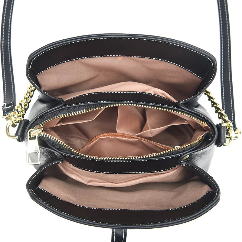 Women's Bucket Bag Shoulder Messenger Bag Retro Handbag
