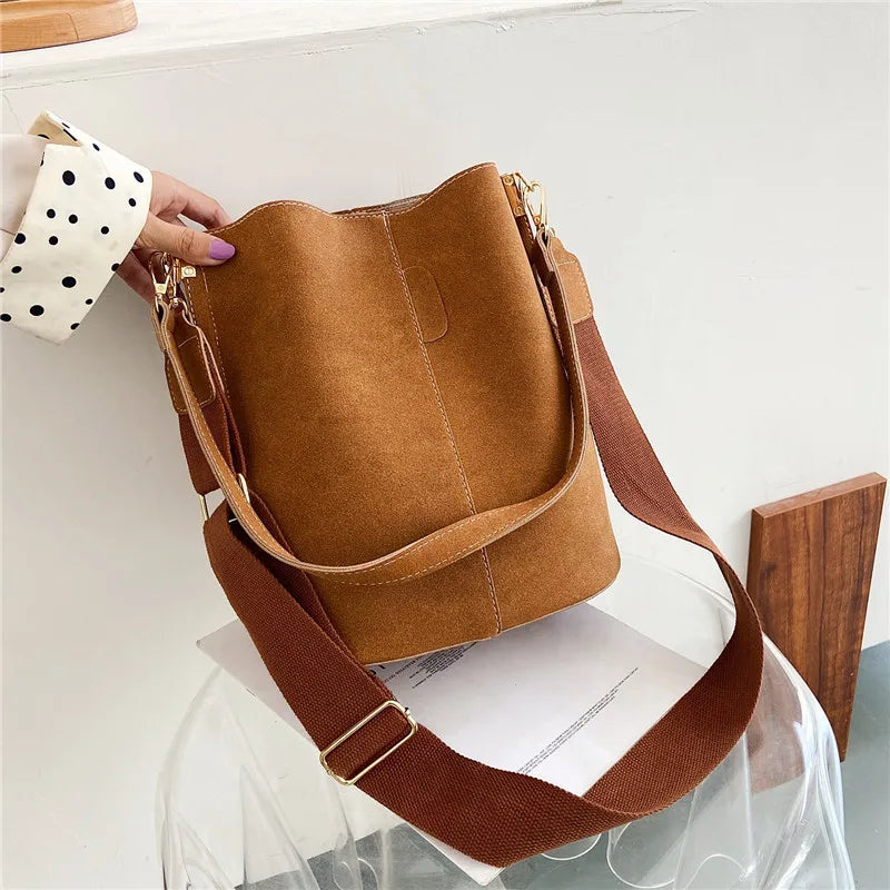 Vintage Matte PU Shoulder Bag Large Tote Handbag