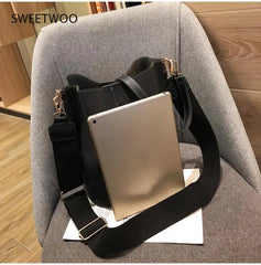 Vintage Matte PU Shoulder Bag Large Tote Handbag