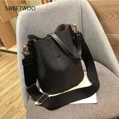 Vintage Matte PU Shoulder Bag Large Tote Handbag