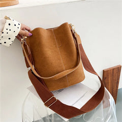 Vintage Matte PU Shoulder Bag Large Tote Handbag