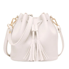 Women's Bucket Shoulder Bag Drawstring Hobo Handbag PU Leather Satchel