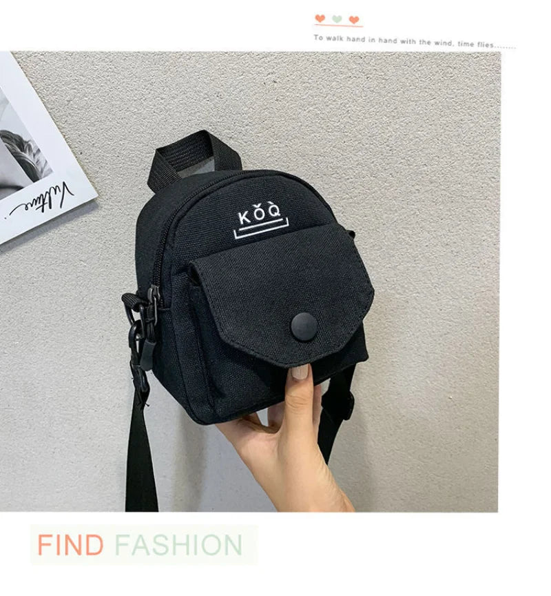 Women's Cartoon Print Canvas Handbag HipHop Girls Messenger Bag