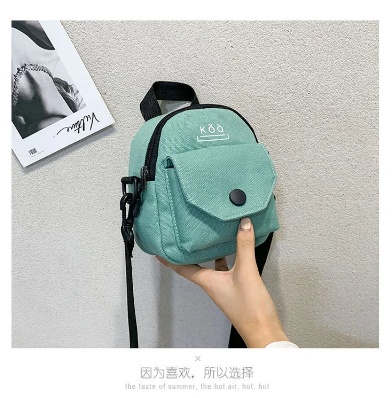 Women's Cartoon Print Canvas Handbag HipHop Girls Messenger Bag
