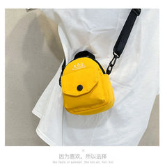 Women's Cartoon Print Canvas Handbag HipHop Girls Messenger Bag