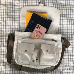 Women's Canvas Messenger Bag Japanese Shoulder Bag Vintage
