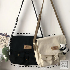 Women's Canvas Messenger Bag Japanese Shoulder Bag Vintage
