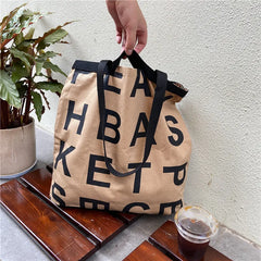Women's Canvas Casual Tote Shoulder Bag Stylish Waterproof Shopping Cloth Bags