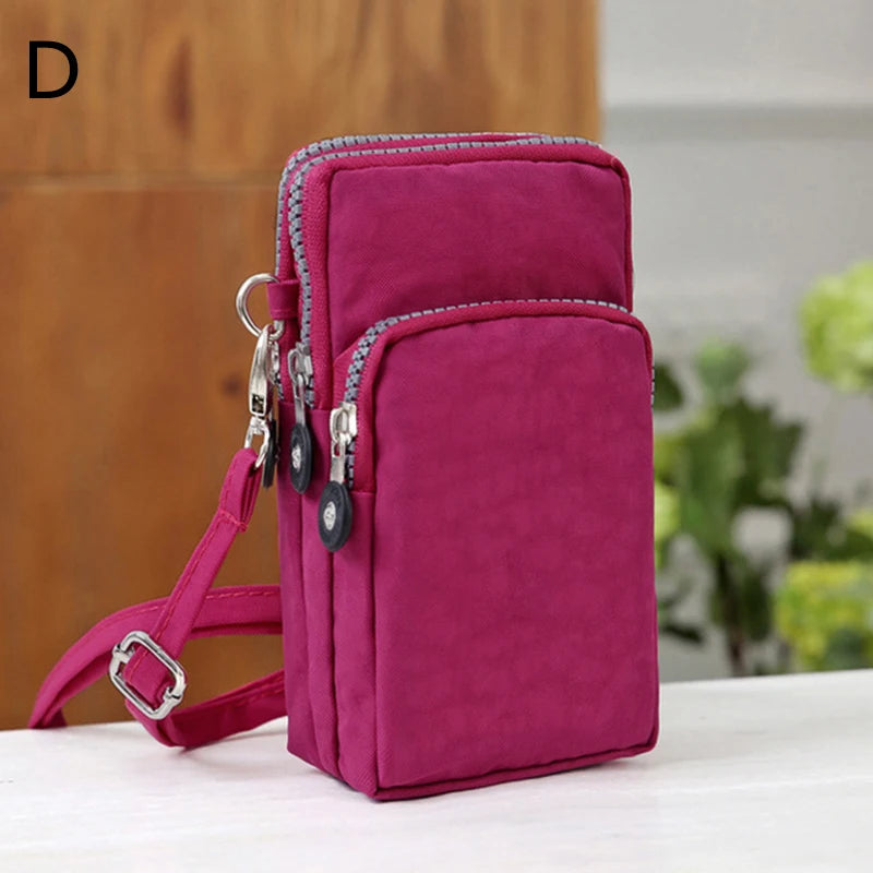 Women's Canvas Crossbody Bag Phone Zero Purse Sports Arm Bag