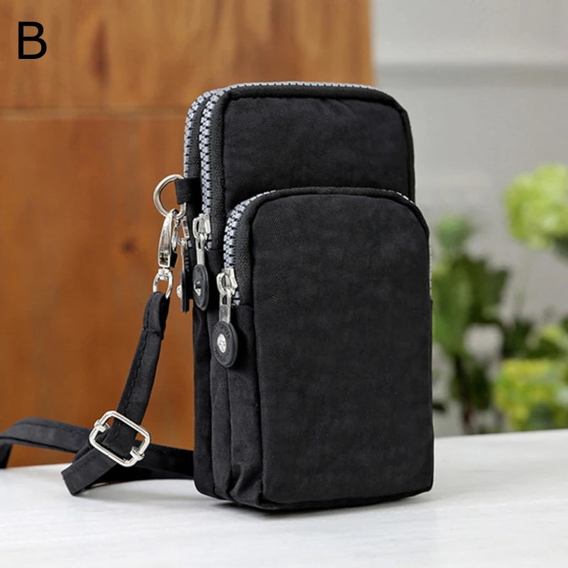 Women's Canvas Crossbody Bag Phone Zero Purse Sports Arm Bag