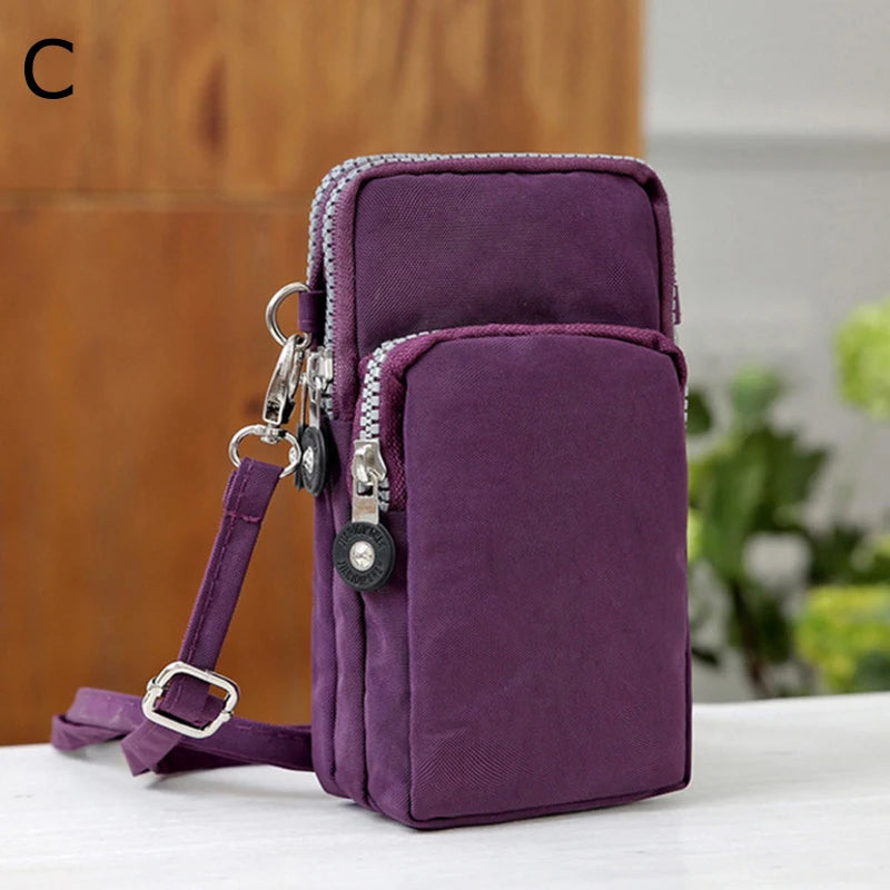 Women's Canvas Crossbody Bag Phone Zero Purse Sports Arm Bag