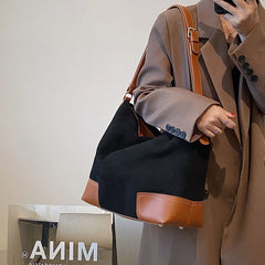 Oversize Canvas Crossbody Bag for Women Large Cotton School Shoulder Handbag