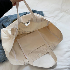 Women's Canvas Handbag Large Capacity Shoulder Bag Female Letter Printed