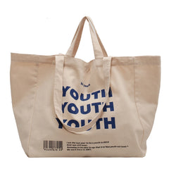 Women's Canvas Handbag Large Capacity Shoulder Bag Female Letter Printed