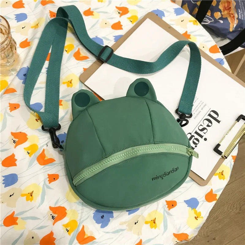 Women's Canvas Frog Handbag, Student Style