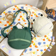 Women's Canvas Frog Handbag, Student Style