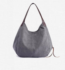 Women's Canvas Handbags High Female Hobos Single Shoulder Bags Solid Mul