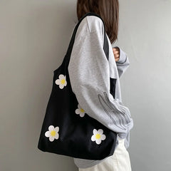 Women's Canvas Shoulder Bag Large Tote Shopper Bags Fabric Handbag