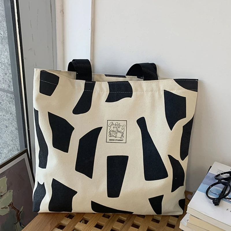 Harajuku Alphabet Print Canvas Shoulder Bag