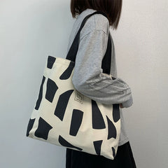 Harajuku Alphabet Print Canvas Shoulder Bag