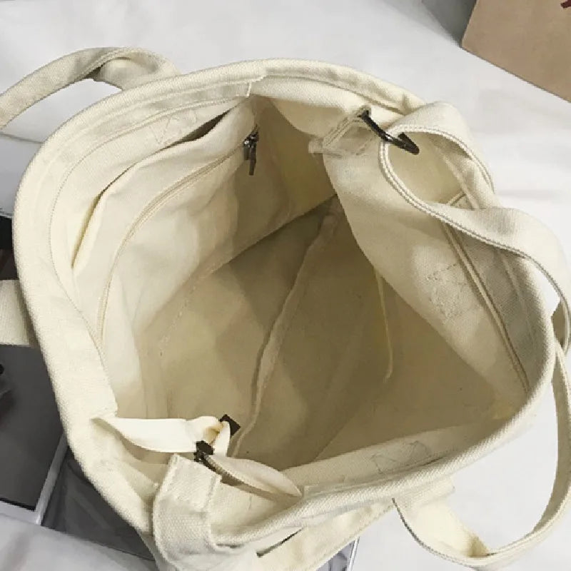 Women's Canvas Shoulder Bags Casual Shopping Bags Large Capacity Tote