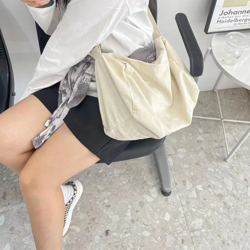 Women's Canvas Shoulder Bags Ladies School Book Messenger Tote Handbags