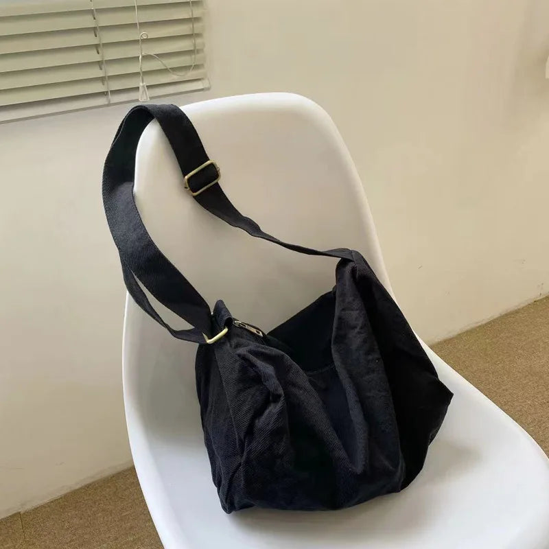 Women's Canvas Shoulder Bags Ladies School Book Messenger Tote Handbags