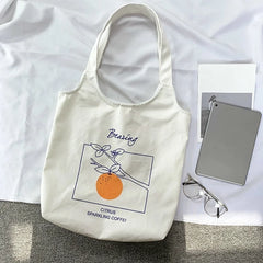 Women's Canvas Shoulder Tote Bag Large Capacity Cotton Cloth Shopping Bags