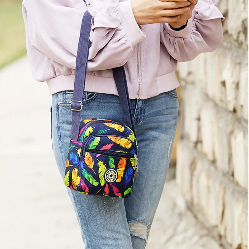 Women's Nylon Cross Small Bag Multi-layer
