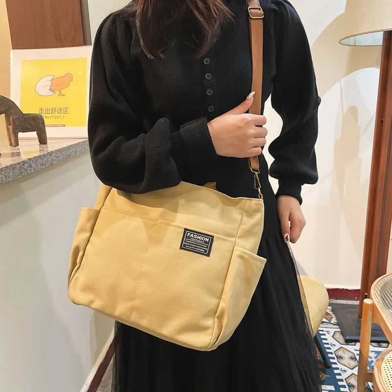 Women's Canvas Tote Bag Casual Handbags Large Capacity Crossbody Bags