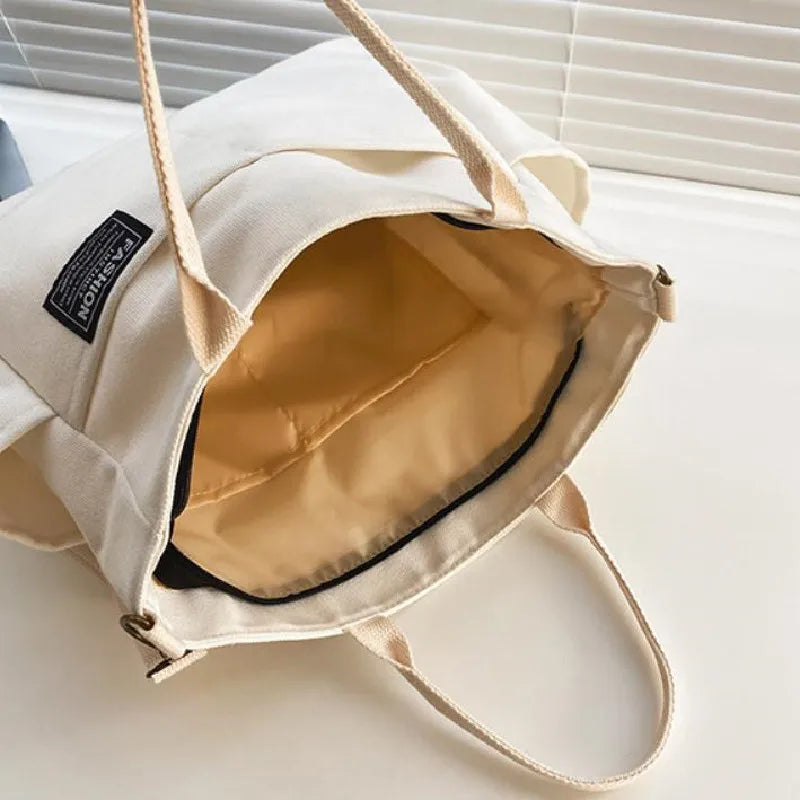 Women's Canvas Tote Bag Casual Handbags Large Capacity Crossbody Bags