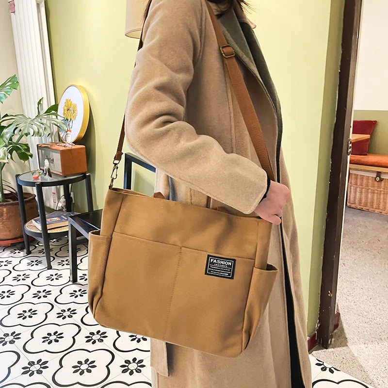 Women's Canvas Tote Bag Casual Handbags Large Capacity Crossbody Bags